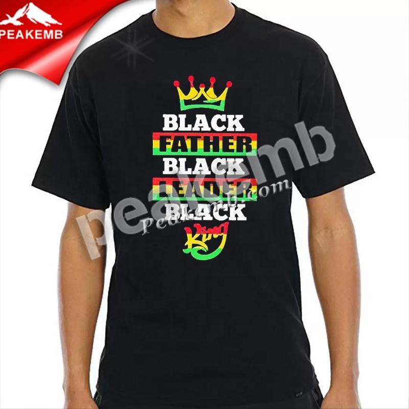 wholesale Custom Black Father Black King Printing Heat Transfer T-shirt ...