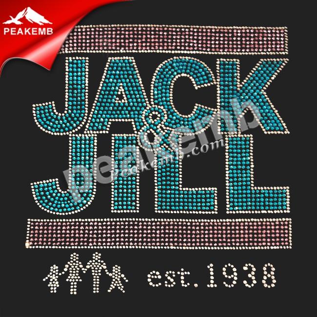 Wholesale Rhinestone Transfer Sparkle Jack And Jill Of American Iron On Decals For Shirts Peakemb