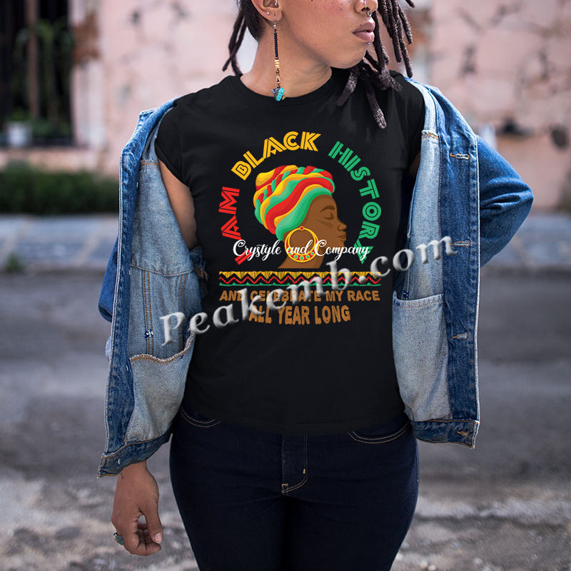 wholesale Afro Girl Heat Transfer Designs for t shirts I am Black ...