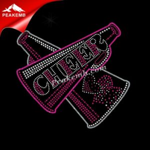 wholesale Glitter cheer hot fix rhi …