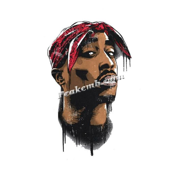 Wholesale price custom pu vinyl sticker 2Pac hip-hop rap singer iron on ...