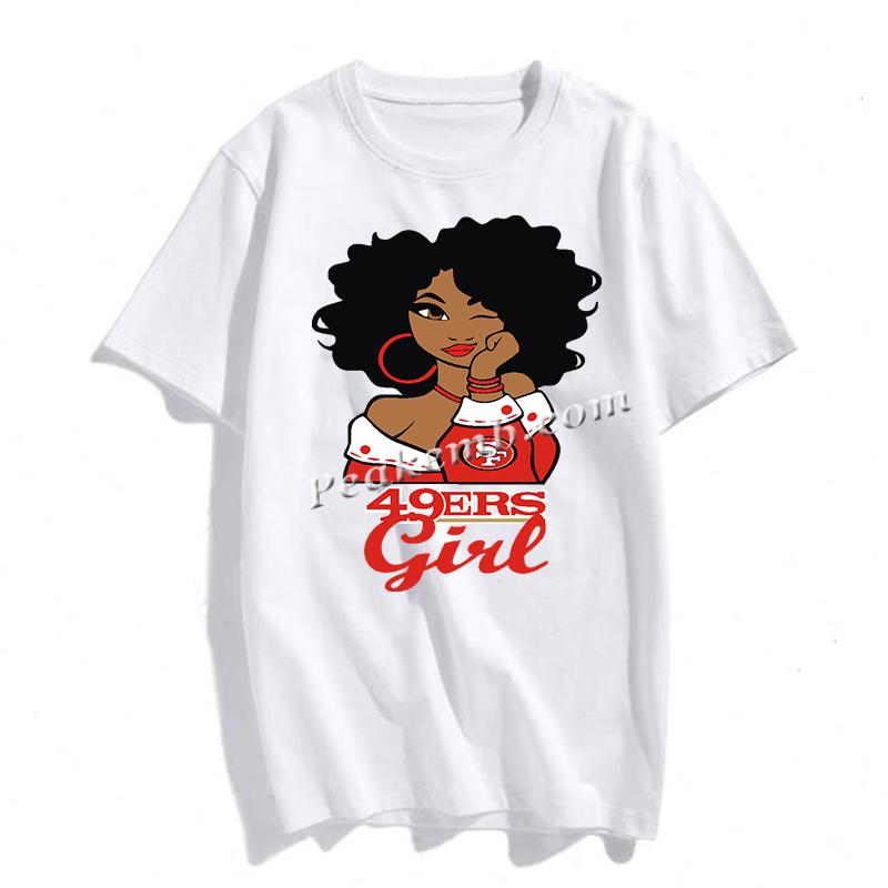 afro girl w/ 49ERS logo design Wholesale nfl heat iron on Transfers ...