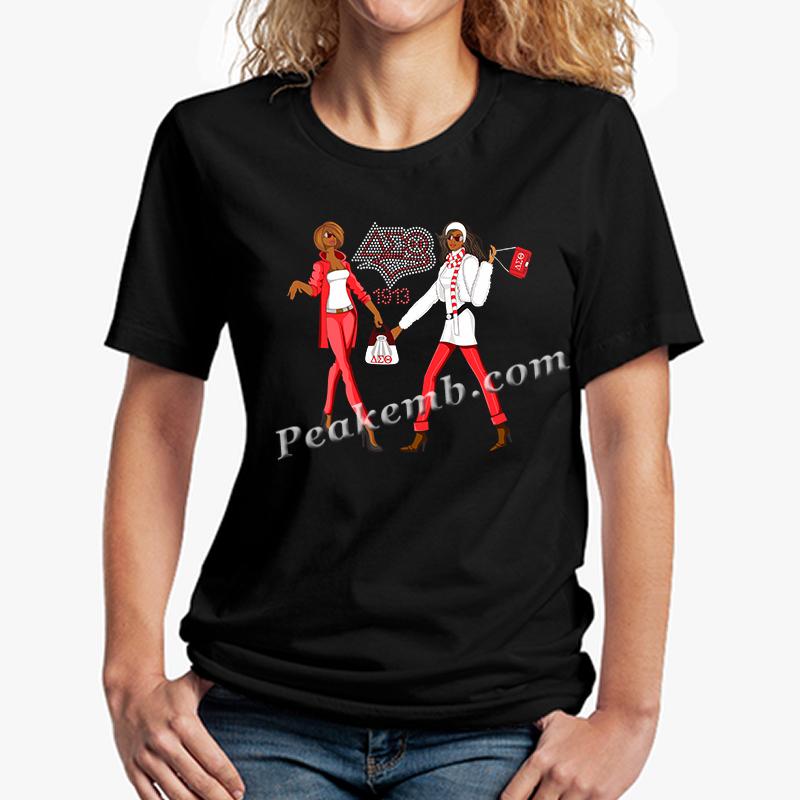 1913 Delta Sigma Theta ΔΣΘ Rhinestones W Vinyl Afro Girls Design Iron On Transfer Peakemb