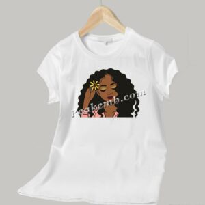 afro woman custom printed iron on t …