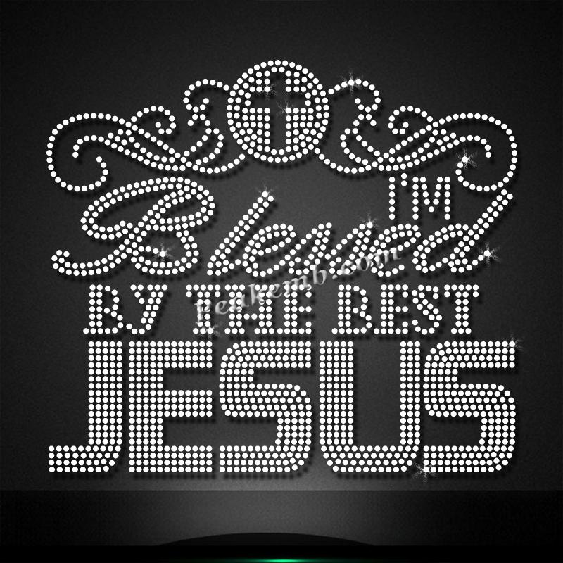 jesus custom screen print rhinestone transfers ready to press - PEAKEMB