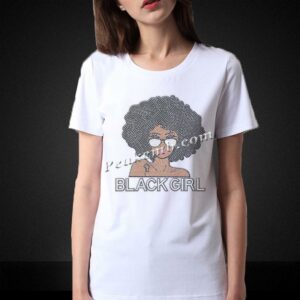 afro girl iron on screen print tran …