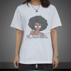 afro girl iron on screen print tran …