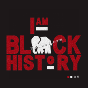 I AM black history letters w/ eleph …