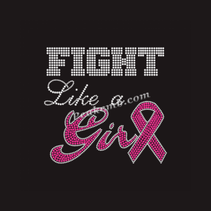 fight like a girl rhinestone letter …