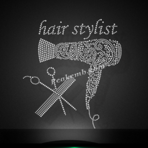 hair stylist rhinestone iron on tra …