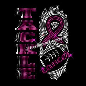 Iron on Tackle Cancer Rhinestone Ca …