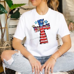 US flag cross 4th of July design he …