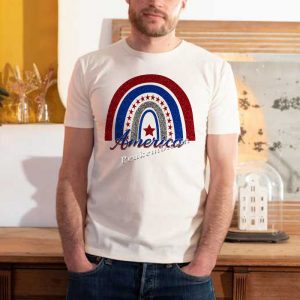 4th of July rainbow America shirt d …