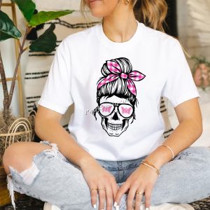 Breast cancer butterfly motif skull …