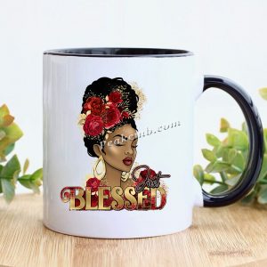 Afro girl just blessed motif cup tr …